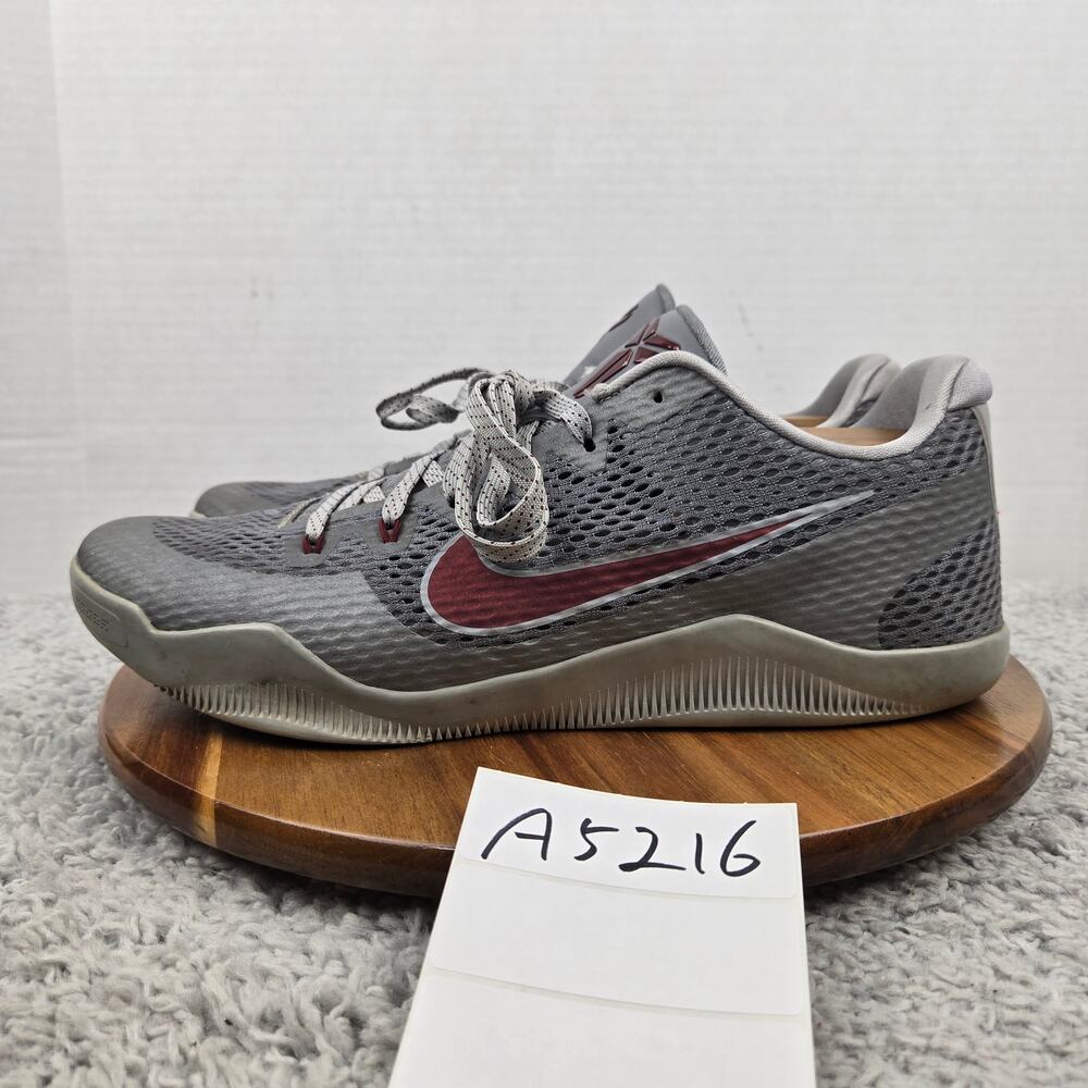 Nike Men 13 Kobe 11 Lower Merion Cool Grey Team Red Basketball Shoe 836183-006